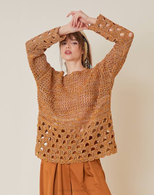 Manila Grace ملابس نحيف كاكي الأخضر سترة كروشيه مع رقبة قارب Z2TJ109 Manila Grace ملابس نحيف كاكي الأخضر سترة كروشيه مع رقبة قارب Z2TJ109