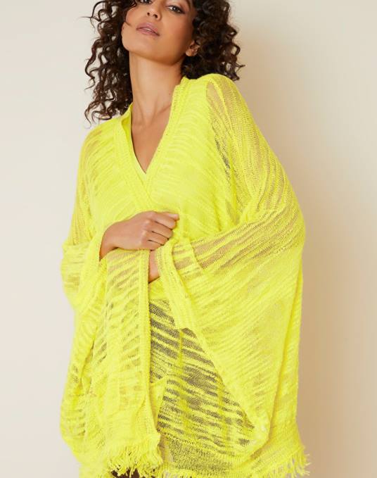 Manila Grace ملابس نحيف أصفر سترة من مزيج الكتان Z2TJ114