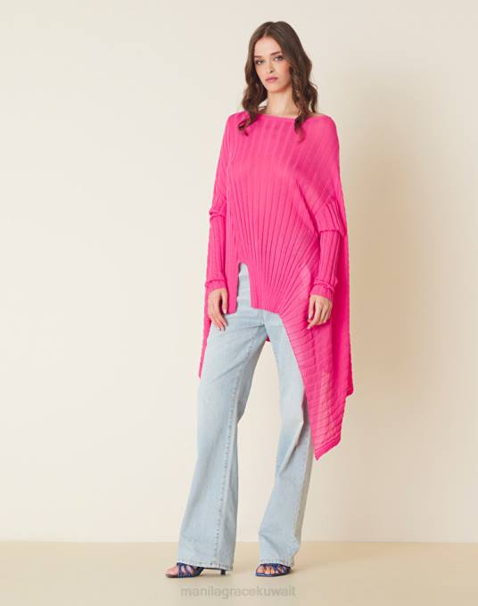 Manila Grace ملابس نحيف لون القرنفل سترة كبيرة الحجم مصنوعة من مزيج الفيسكوز المضلع Z2TJ124