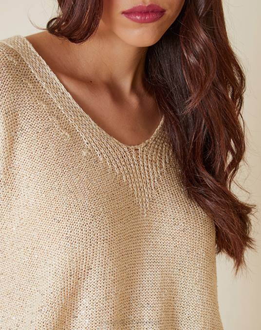 Manila Grace ملابس نحيف البيج الرملي سترة مطرزة من مزيج الكتان والقطن Z2TJ146