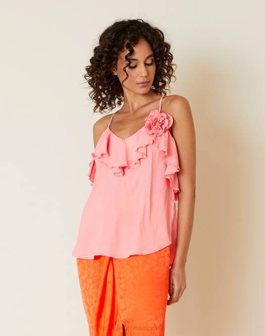 Manila Grace ملابس نحيف لون القرنفل مزيج من الحرير مع انتفض Z2TJ265