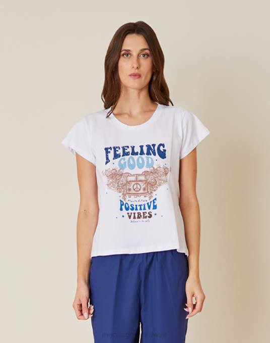 Manila Grace ملابس نحيف التبغ البني تي شيرت مع المشاعر الإيجابية Z2TJ311