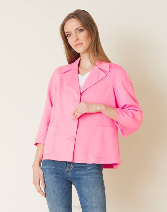 Manila Grace ملابس نحيف لون القرنفل سترة واسعة من الفيسكوز المتشابك Z2TJ332