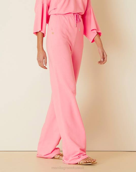 Manila Grace ملابس نحيف لون القرنفل بنطال رياضي بلون خالص Z2TJ402