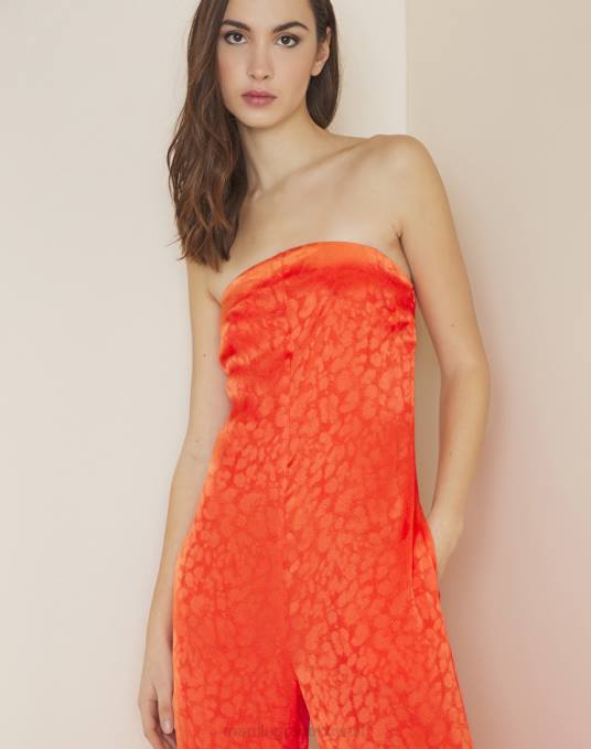 Manila Grace ملابس نحيف البرتقالي بذلة باندو من مزيج الحرير Z2TJ41