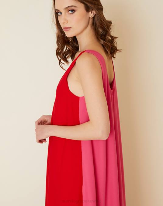 Manila Grace ملابس نحيف فوشيا / أحمر فستان طويل مضيئة Z2TJ44