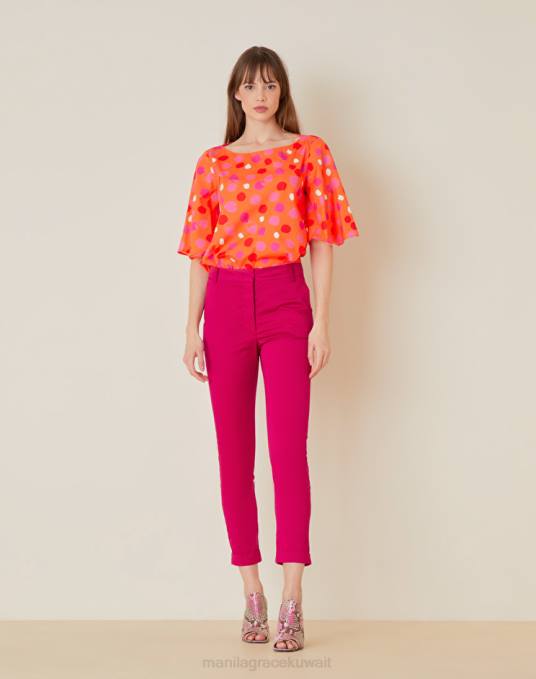 Manila Grace ملابس نحيف الكوبية تشينو من القطن الساتان Z2TJ469