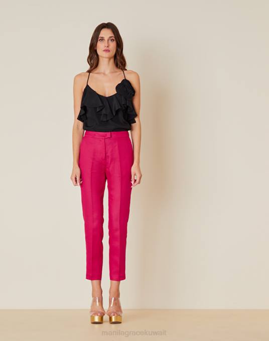 Manila Grace ملابس نحيف الكوبية بنطال نيويورك من مزيج الفسكوز Z2TJ484