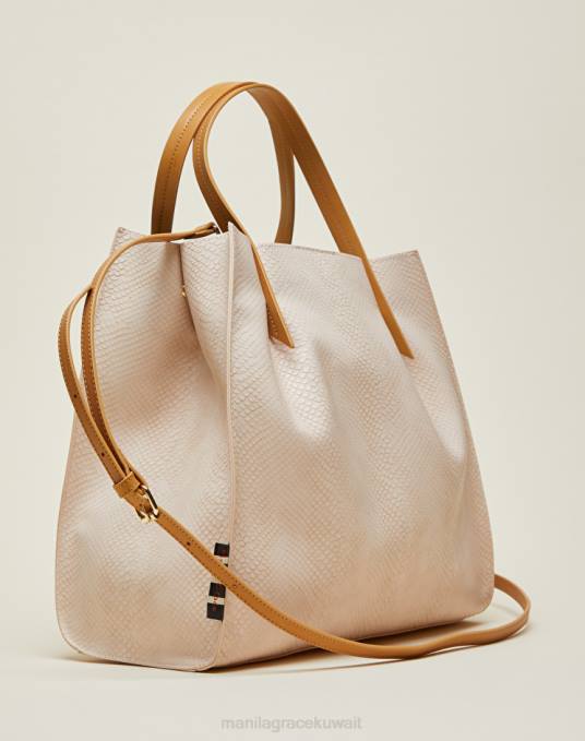 Manila Grace شنطة نحيف مسحوق وردي حقيبة دوريس الكبيرة بتأثير بايثون Z2TJ508