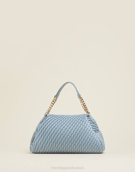 Manila Grace شنطة نحيف الغبار الأزرق حقيبة متوسطة التوليب Z2TJ514