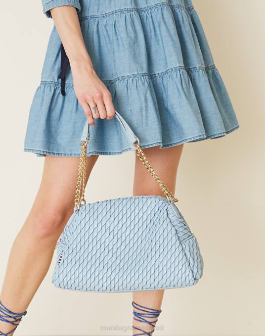 Manila Grace شنطة نحيف الغبار الأزرق حقيبة متوسطة التوليب Z2TJ514