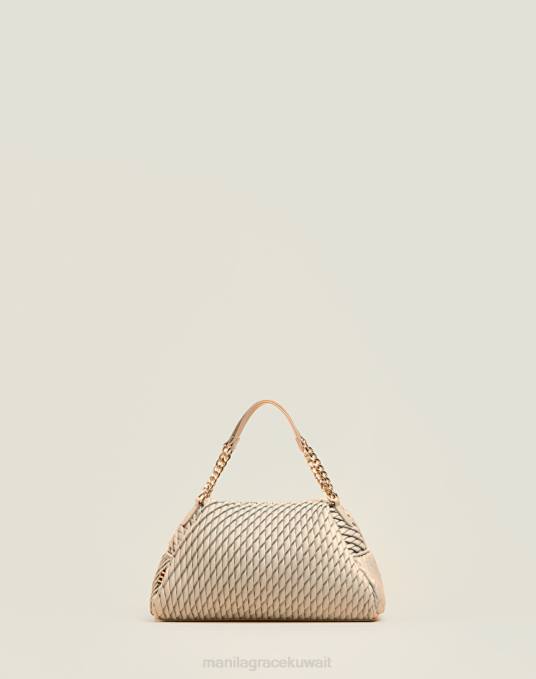 Manila Grace شنطة نحيف ذهب حقيبة متوسطة التوليب Z2TJ516