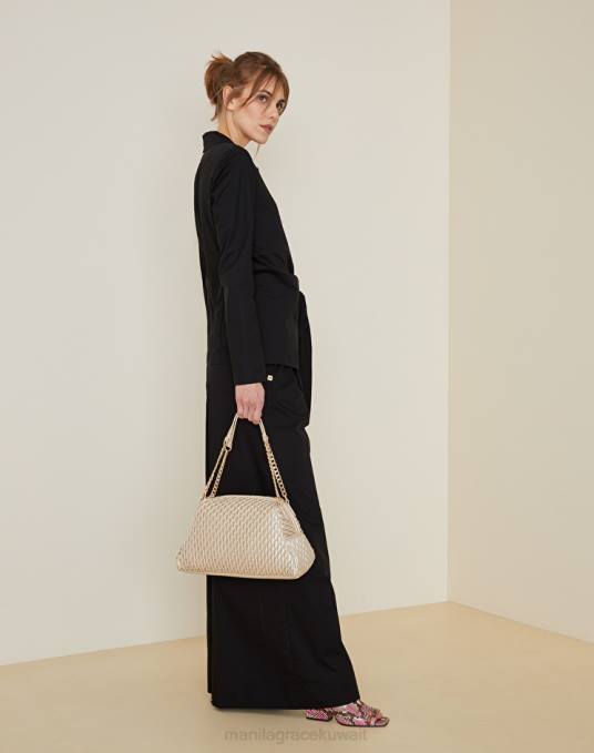 Manila Grace شنطة نحيف ذهب حقيبة متوسطة التوليب Z2TJ516