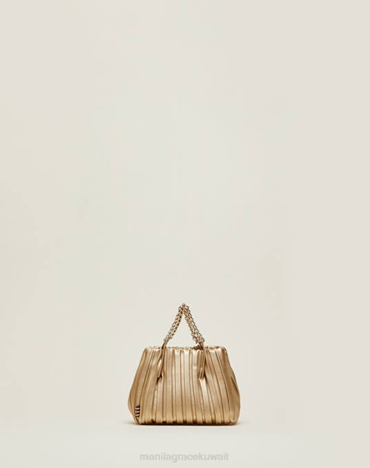 Manila Grace شنطة نحيف ذهب حقيبة صغيرة الياسمين Z2TJ521