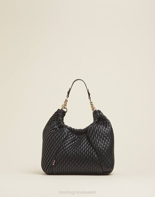 Manila Grace شنطة نحيف أسود حقيبة توليب صغيرة Z2TJ528