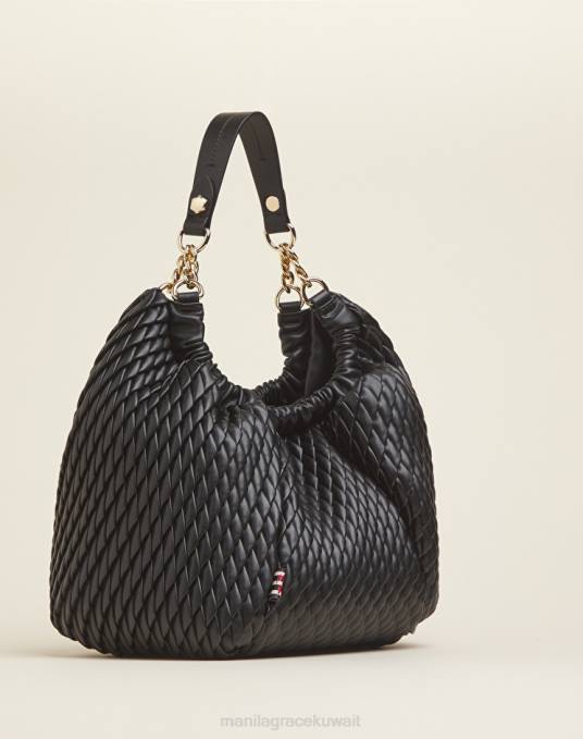 Manila Grace شنطة نحيف أسود حقيبة توليب صغيرة Z2TJ528