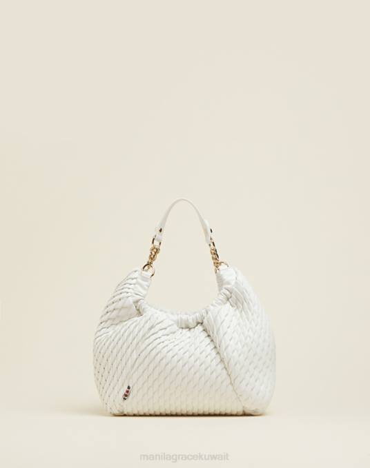 Manila Grace شنطة نحيف أبيض حقيبة توليب صغيرة Z2TJ529