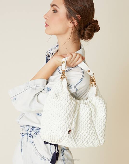 Manila Grace شنطة نحيف أبيض حقيبة توليب صغيرة Z2TJ529