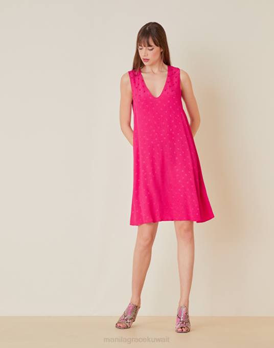 Manila Grace ملابس نحيف الكوبية فستان فضفاض بلون Z2TJ53