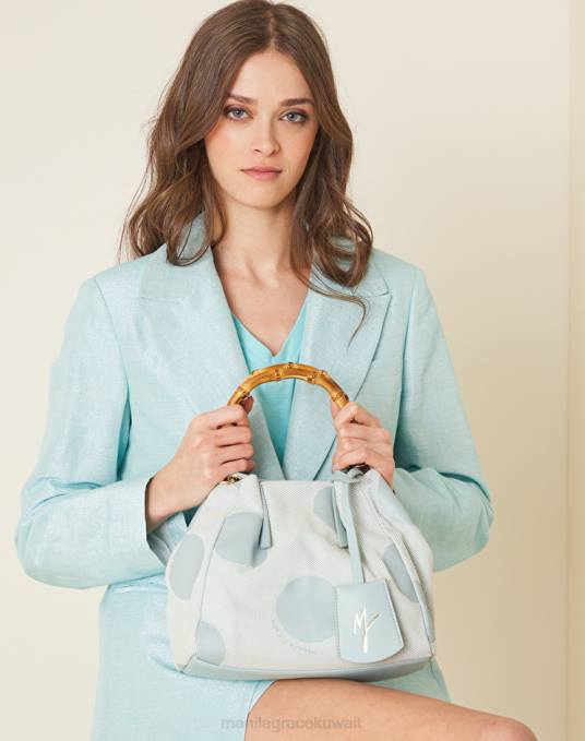 Manila Grace شنطة نحيف الغبار الأزرق حقيبة قماش صغيرة من قماش الياسمين Z2TJ534