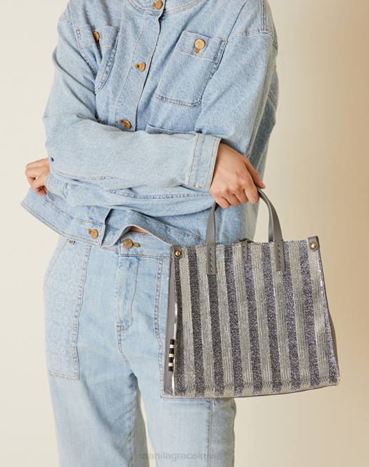 Manila Grace شنطة نحيف فضة حقيبة صغيرة من 