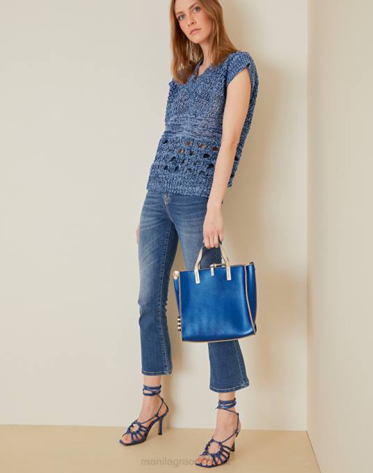 Manila Grace شنطة نحيف محيط أزرق حقيبة فيليسيا الصغيرة نسخة 