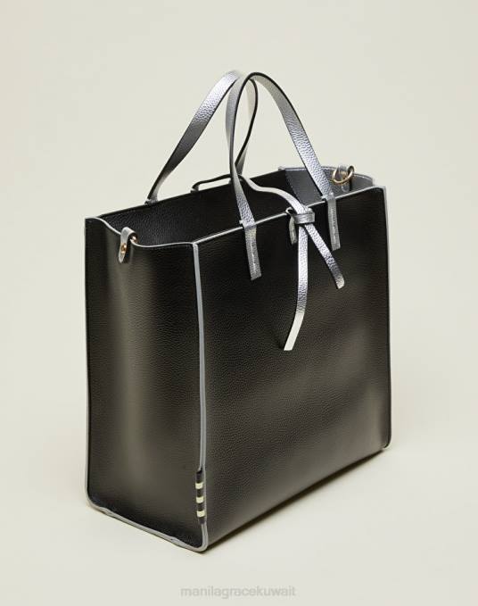 Manila Grace شنطة نحيف أسود حقيبة فيليسيا المتوسطة نسخة 