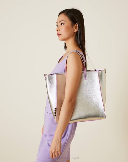 Manila Grace شنطة نحيف فضة حقيبة فيليسيا المتوسطة نسخة 