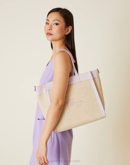 Manila Grace شنطة نحيف الرمال / الخزامى حقيبة فيليسيا متوسطة Z2TJ550