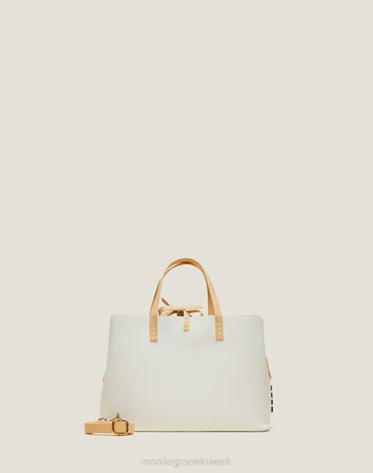 Manila Grace شنطة نحيف حليب ابيض كيس فيونا صغير من الحبوب الناعمة Z2TJ554