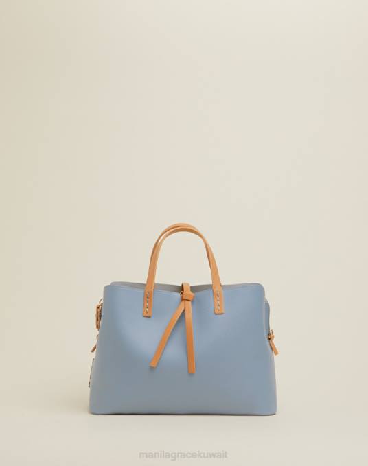 Manila Grace شنطة نحيف الغبار الأزرق كيس فيونا صغير من الحبوب الناعمة Z2TJ555