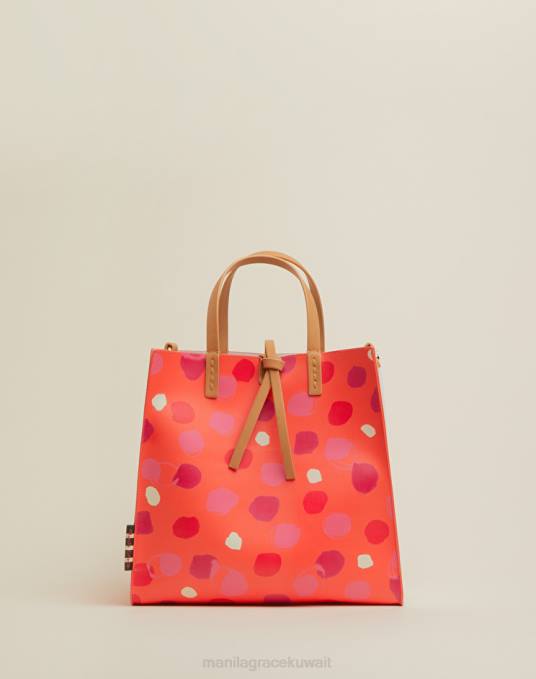 Manila Grace شنطة نحيف البرتقالي حقيبة فيليسيا متوسطة الحجم بطبعة نقاط البولكا Z2TJ558