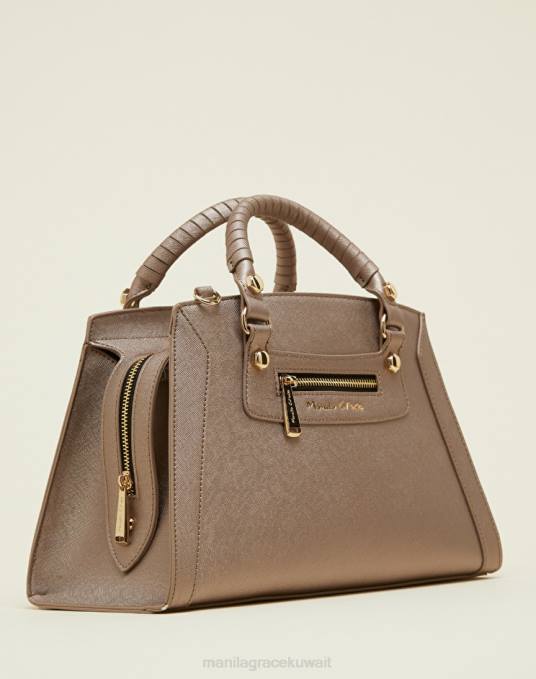 Manila Grace شنطة نحيف برونزية حقيبة ميراما متوسطة Z2TJ565