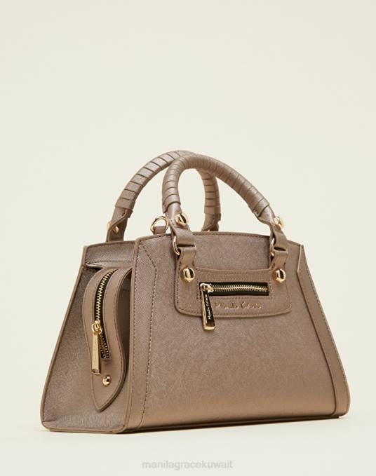 Manila Grace شنطة نحيف برونزية حقيبة ميراما صغيرة Z2TJ568