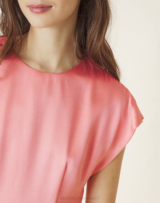 Manila Grace ملابس نحيف لون القرنفل فستان تحت الركبة بلون موحد Z2TJ56