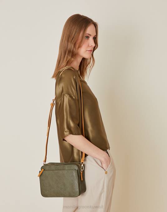 Manila Grace شنطة نحيف الأخضر العسكري حقيبة كروس فلوريدا الصغيرة Z2TJ570