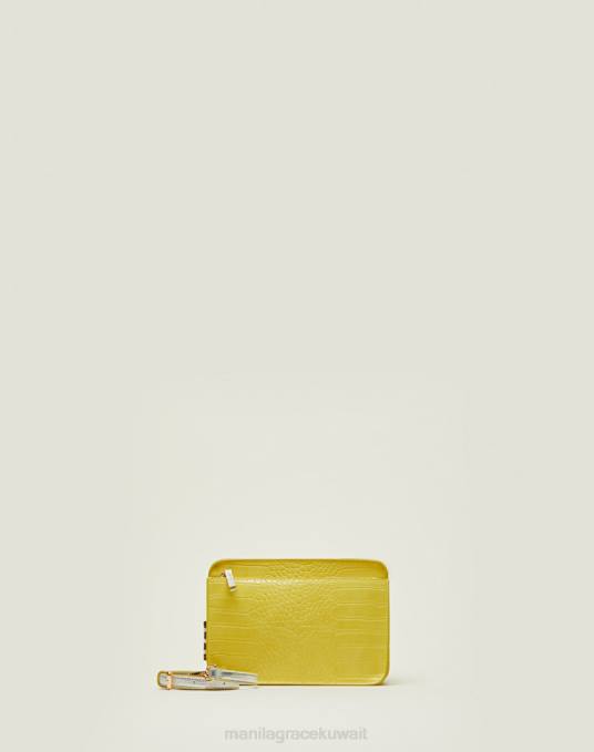 Manila Grace شنطة نحيف حمض / الفضة حقيبة كروس فلوريدا متوسطة الحجم بطبعة جوز الهند Z2TJ578