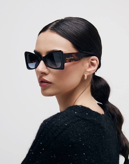 Manila Grace ملحق نحيف أفانا البني بون بون النظارات الشمسية على شكل Z2TJ580