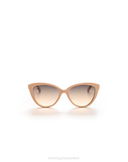 Manila Grace ملحق نحيف اللون البيج قطع النظارات الشمسية العين Z2TJ593
