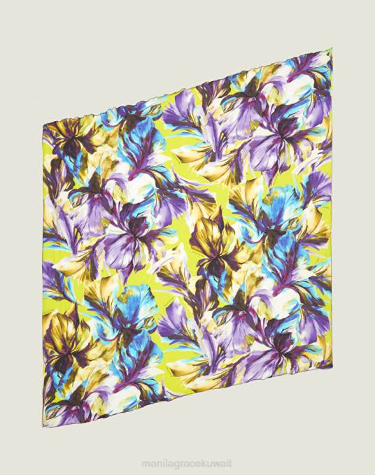 Manila Grace ملحق نحيف الخزامى وشاح أرجوحة من الفوال القطني مزين بطبعات الزهور Z2TJ607