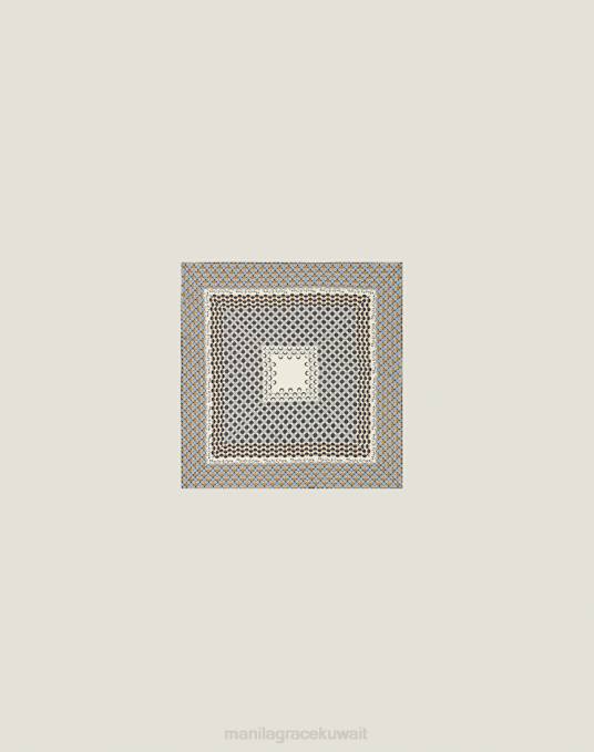 Manila Grace ملحق نحيف البيج الرملي وشاح مربع من نسيج التويل الفيسكوز المنقط Z2TJ618