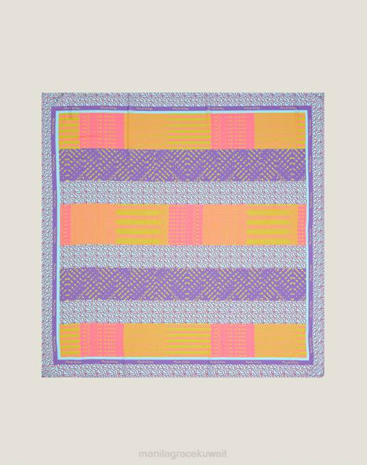 Manila Grace ملحق نحيف الفيروز وشاح شيفون مربع Z2TJ621