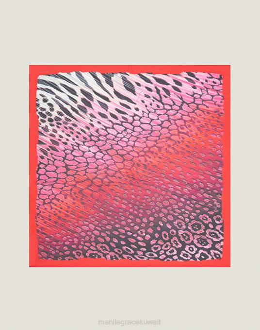 Manila Grace ملحق نحيف أحمر وشاح شيفون مربع Z2TJ625