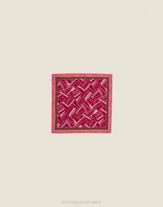 Manila Grace ملحق نحيف الكوبية وشاح صغير بنقش تجريدي من نسيج التويل الفيسكوز Z2TJ635