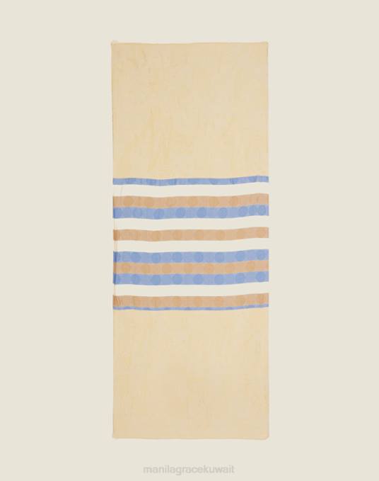 Manila Grace ملحق نحيف ذهب وشاح من خليط المودال والفسكوز مع أشرطة ملونة Z2TJ643