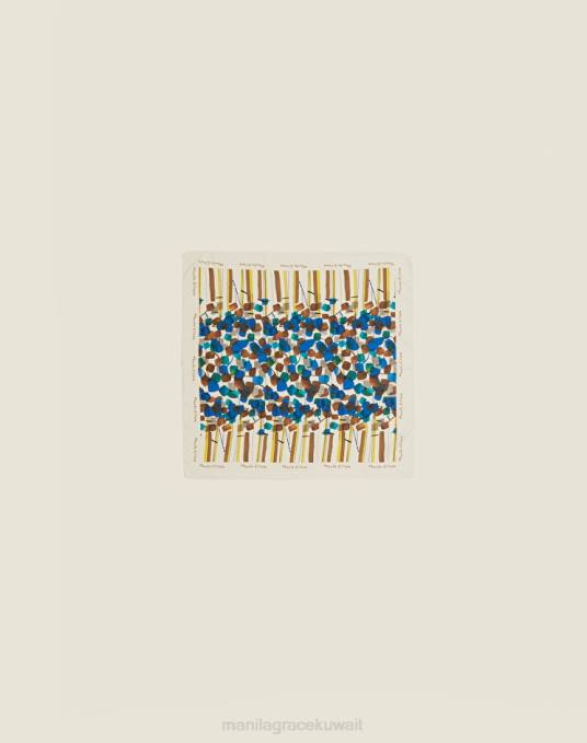 Manila Grace ملحق نحيف حليب ابيض فولار صغير مطبوع Z2TJ649