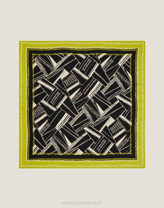 Manila Grace ملحق نحيف أسود وشاح مربع من الفوال الفيسكوز Z2TJ652