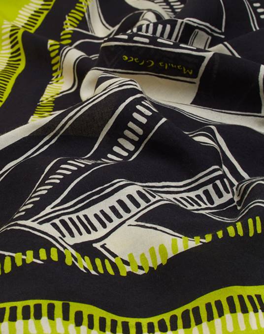 Manila Grace ملحق نحيف أسود وشاح مربع من الفوال الفيسكوز Z2TJ652