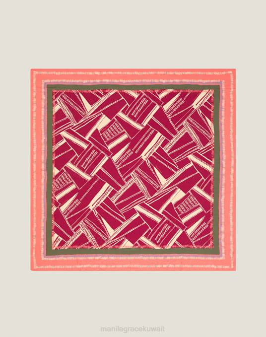 Manila Grace ملحق نحيف الكوبية وشاح مربع من الفوال الفيسكوز Z2TJ653