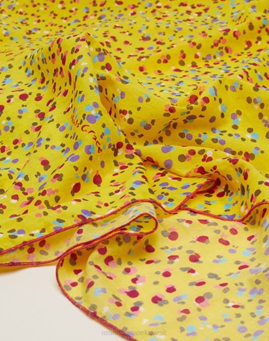 Manila Grace ملحق نحيف أصفر وشاح أرجوحة من الفوال القطني مع طباعة قصاصات ملونة Z2TJ662